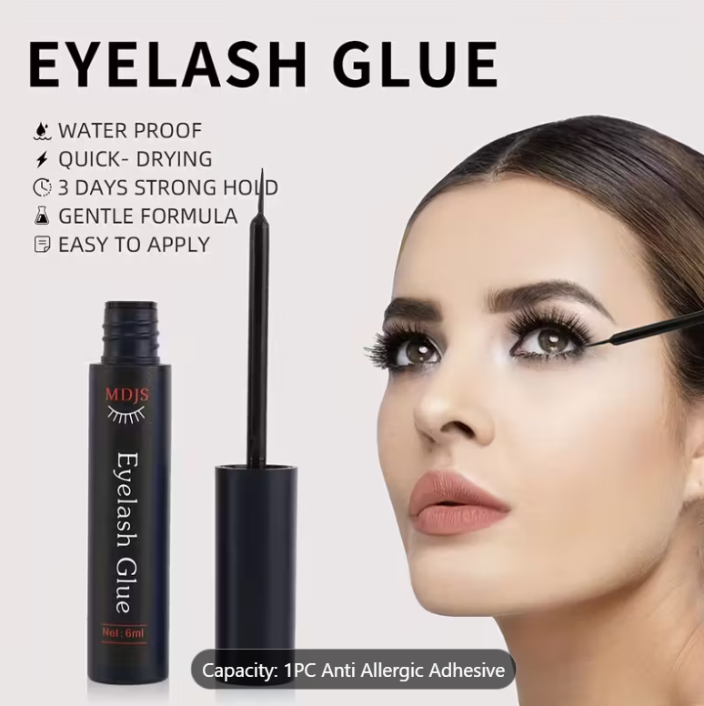 False Eyelash Glue | Super Strong Hold Quick-Drying Black Adhesive