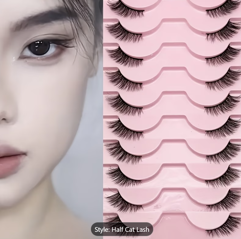 That Cat Eye Look You Love | 10 Pairs Fluffy Half Lash False Eyelashes