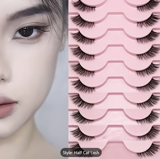 That Cat Eye Look You Love | 10 Pairs Fluffy Half Lash False Eyelashes