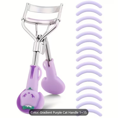 Portable Eyelash Curler with 15 Replacement Pads | Lash Lift & Curl Tool