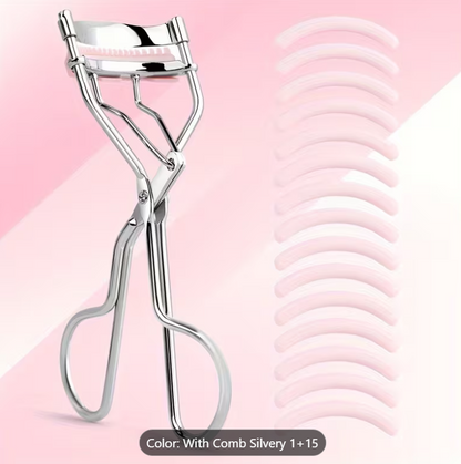 Portable Eyelash Curler with 15 Replacement Pads | Lash Lift & Curl Tool