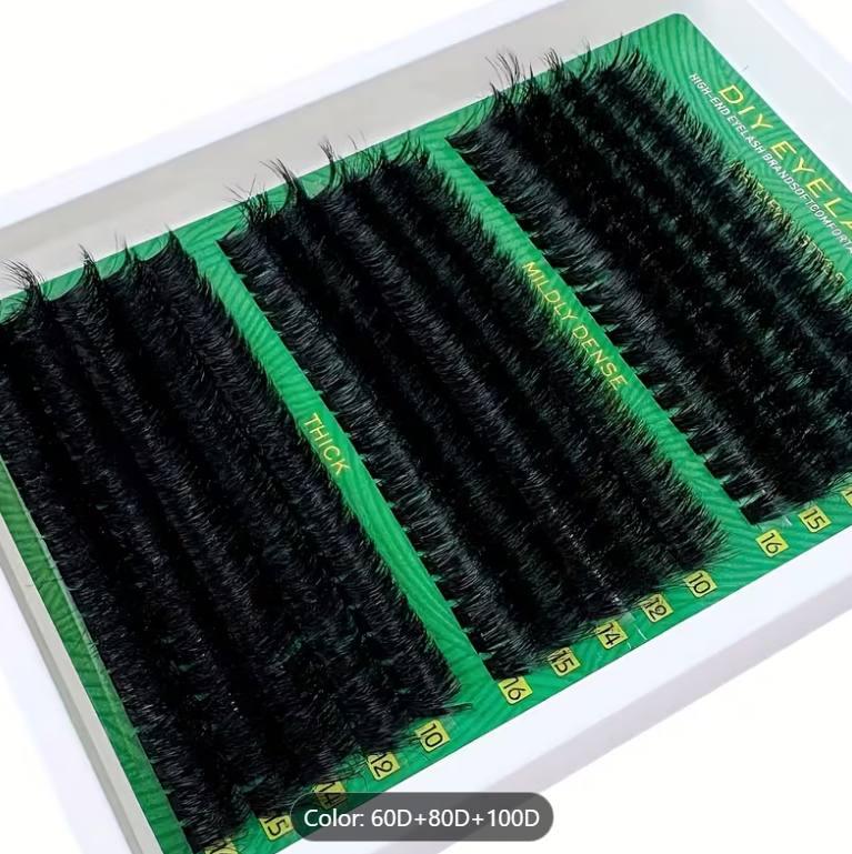 300pcs Faux Mink Individual Eyelash Extensions | 40D–100D Fluffy Dramatic Lashes