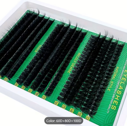 300pcs Faux Mink Individual Eyelash Extensions | 40D–100D Fluffy Dramatic Lashes