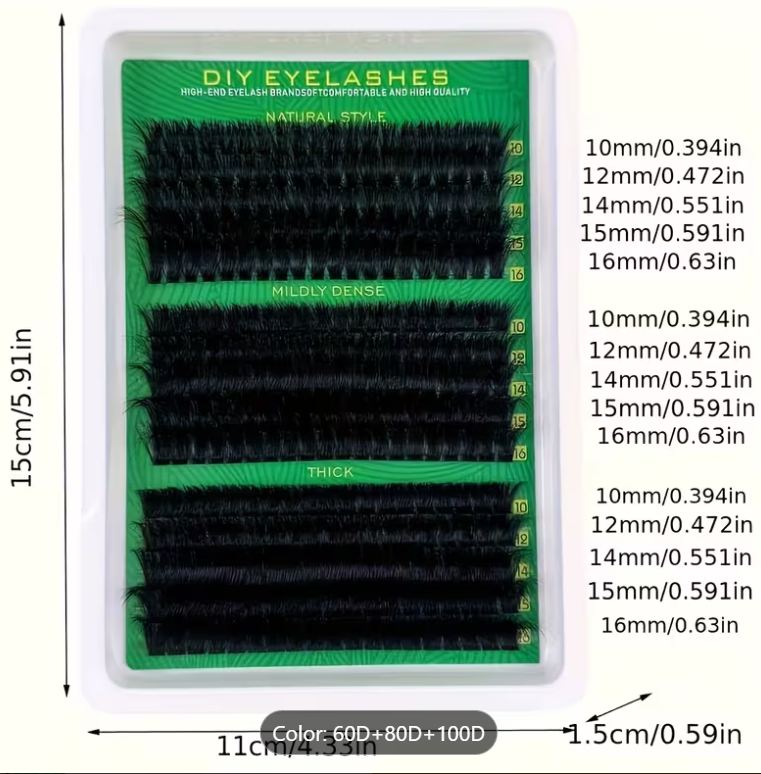 300pcs Faux Mink Individual Eyelash Extensions | 40D–100D Fluffy Dramatic Lashes
