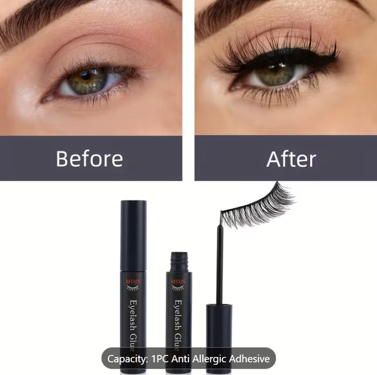 False Eyelash Glue | Super Strong Hold Quick-Drying Black Adhesive