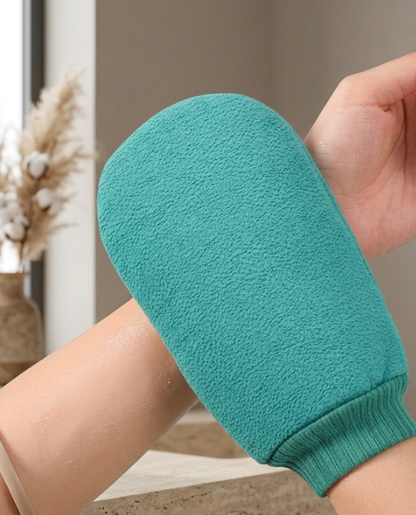 Smooth, Glowing Skin in Minutes | Double-Sided Exfoliating Bath Glove