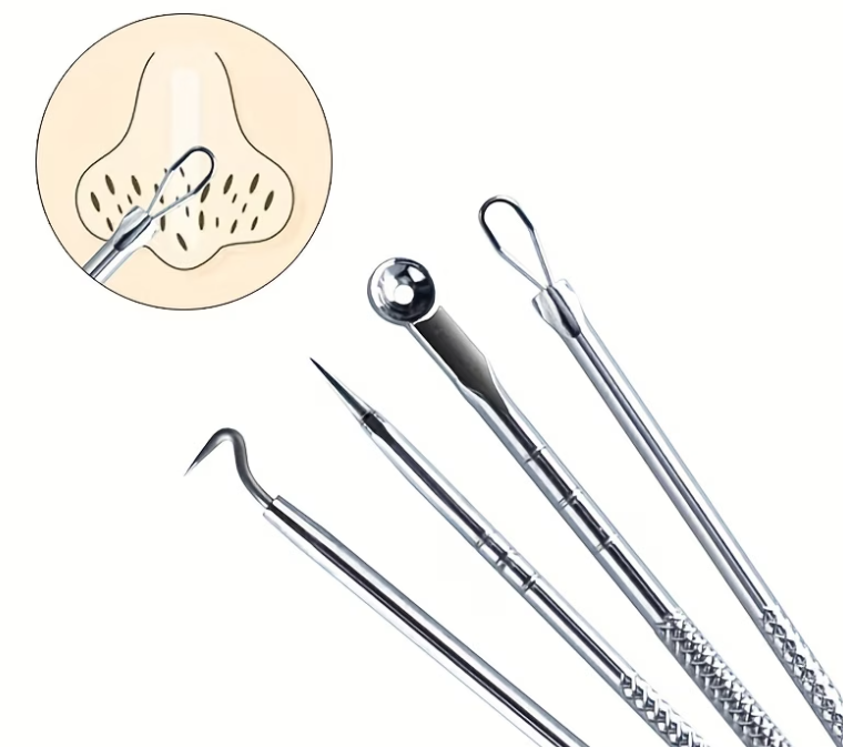 Clear Skin, Zero Excuses | 4pc Professional Blackhead & Pimple Extractor Kit