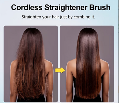 Sleek Hair in Seconds | Cordless Rechargeable Hair Straightener Brush