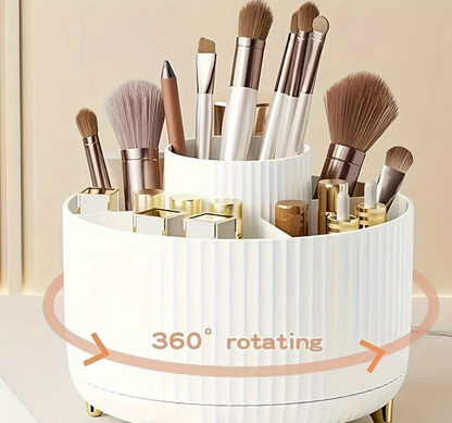Keep Your Glam Organised | 360° Rotating Makeup Brush & Cosmetic Organiser