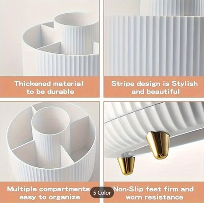 Keep Your Glam Organised | 360° Rotating Makeup Brush & Cosmetic Organiser