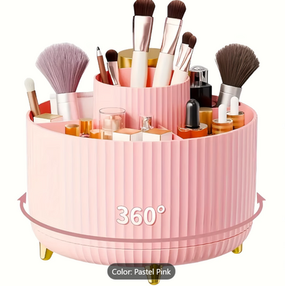 Keep Your Glam Organised | 360° Rotating Makeup Brush & Cosmetic Organiser