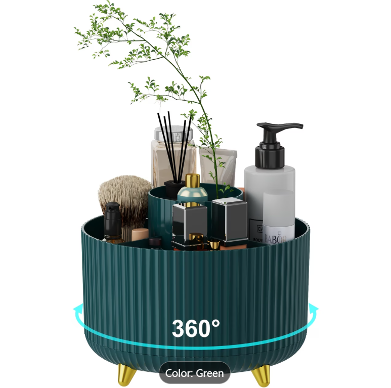 Keep Your Glam Organised | 360° Rotating Makeup Brush & Cosmetic Organiser