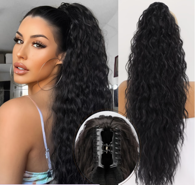 Gorgeous Hair in Seconds | 30" Wavy Clip-In Ponytail Extension