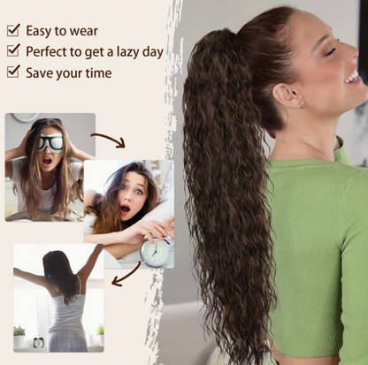 Gorgeous Hair in Seconds | 30" Wavy Clip-In Ponytail Extension