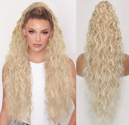 Gorgeous Hair in Seconds | 30" Wavy Clip-In Ponytail Extension